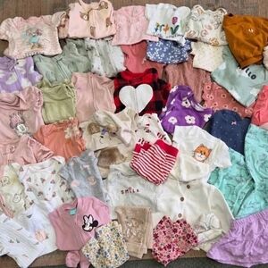 Mixed Baby Girl Clothing Lot - Pastels & Floral Prints